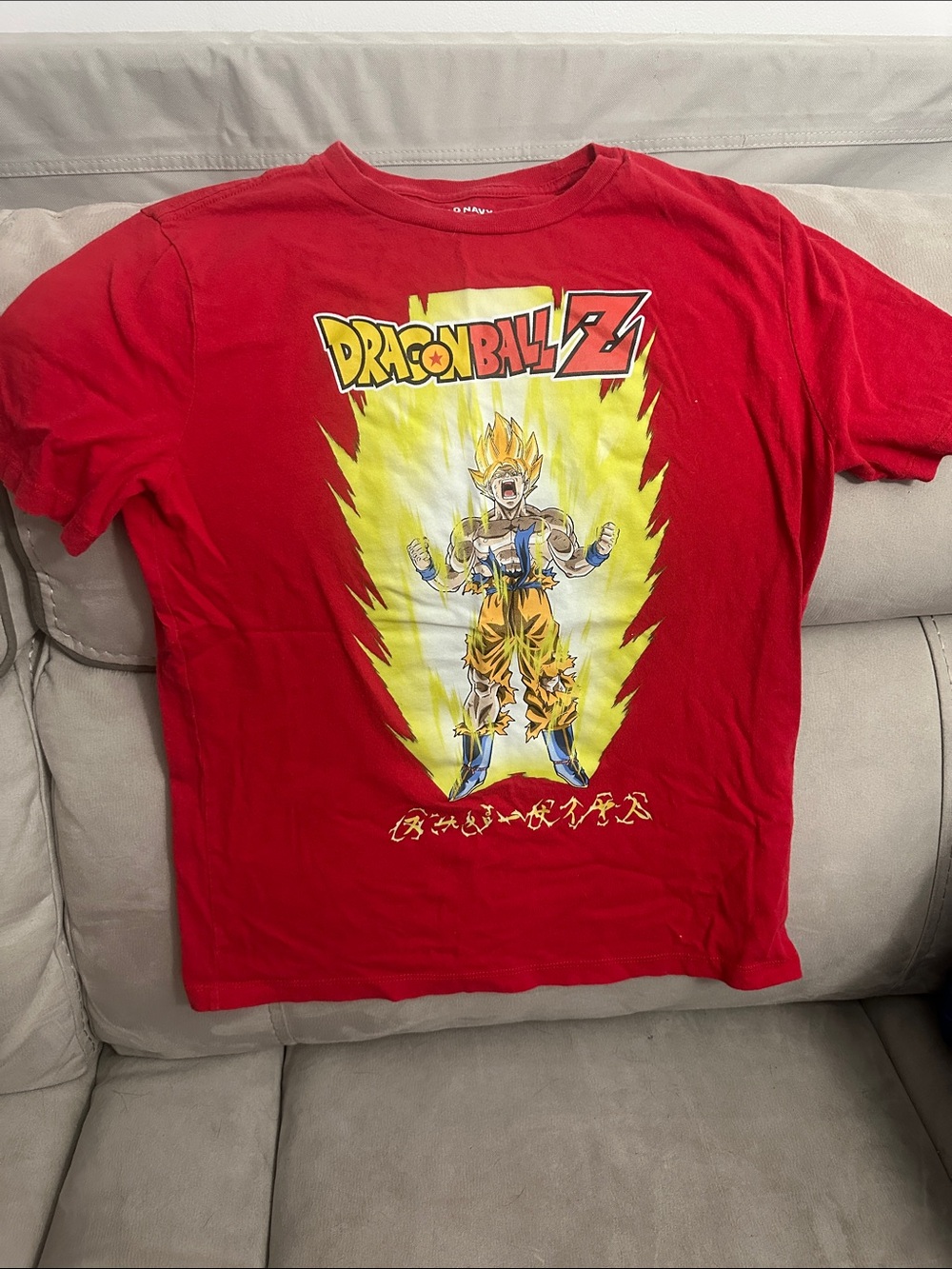 Old Navy Red Dragon Ball Z Super Saiyan Graphic Tee